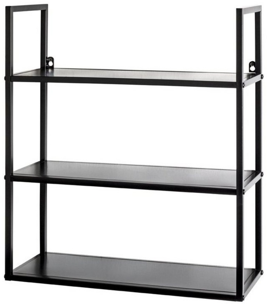 Wandregal >25564< in schwarz, Metall - 50x58x20cm (BxHxT) Bild 1