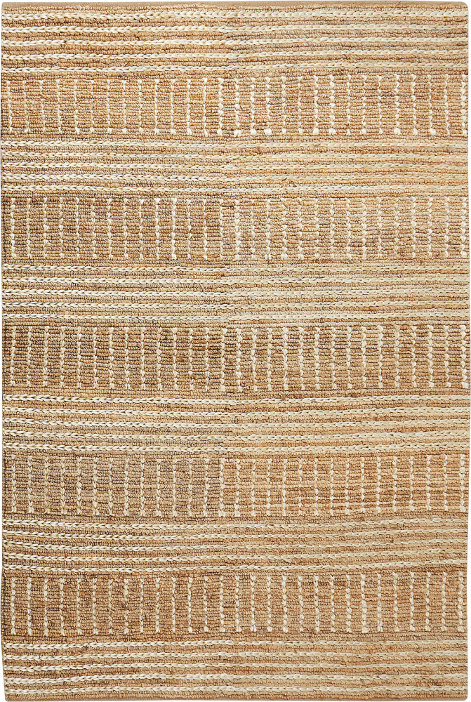 Teppich Jute beige 200 x 300 cm Streifenmuster Kurzflor KAMBERLI Bild 1