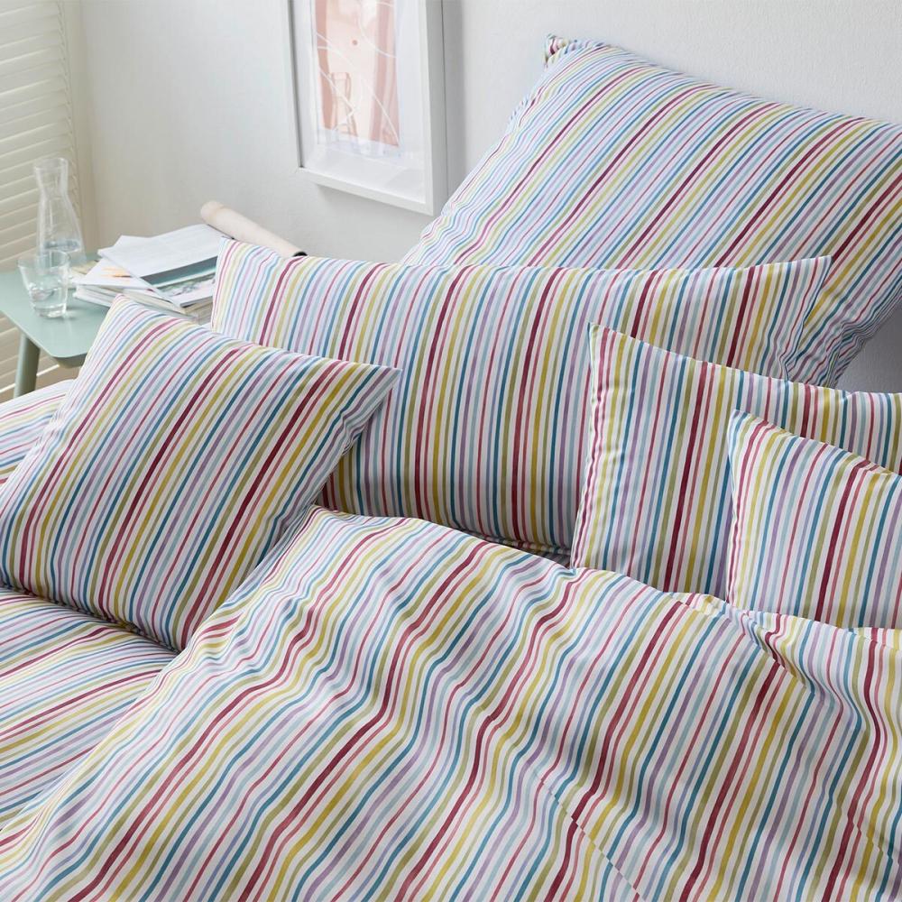 elegante Mako-Batist Bettwäsche Rainbow flieder-beere | 135x200 cm + 80x80 cm Bild 1