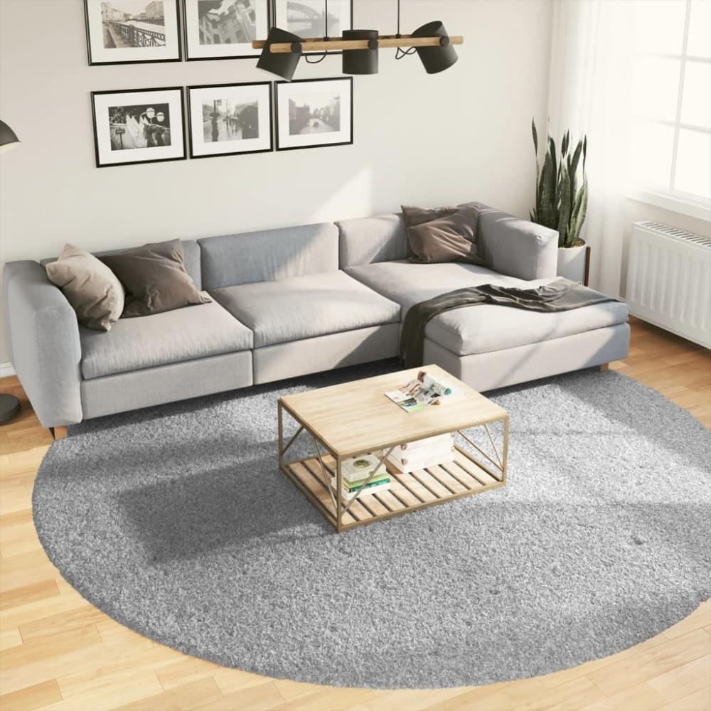 vidaXL Shaggy-Teppich PAMPLONA Hochflor Modern Grau Ø 280 cm 375271 Bild 1