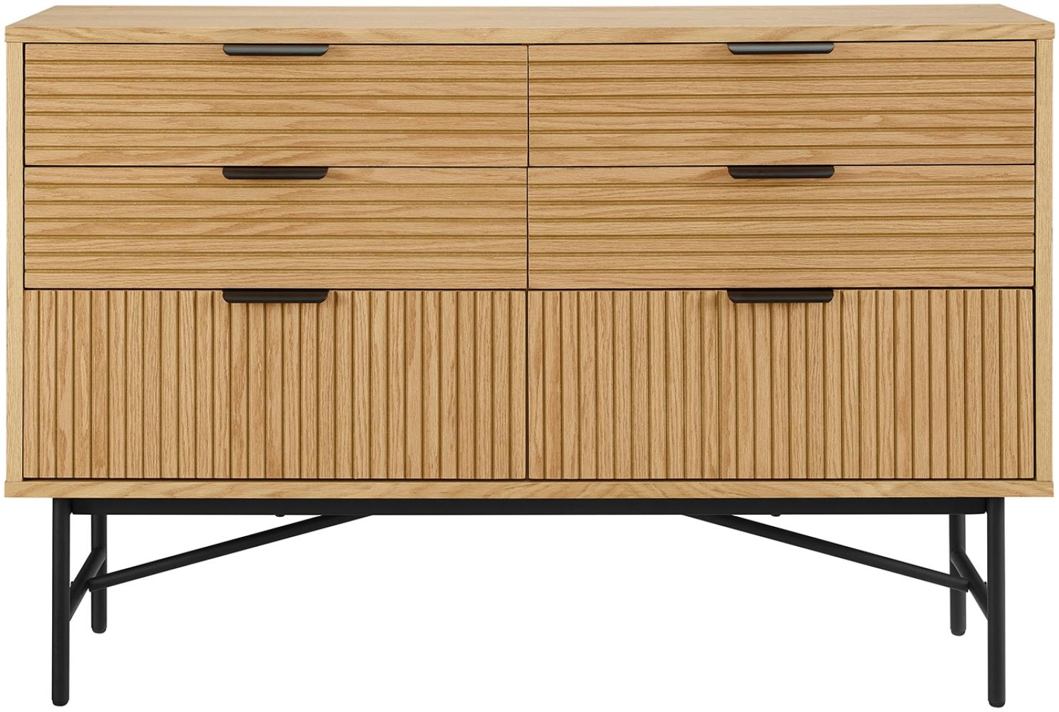 Kommode breit 120cm Eiche Echtholzfurnier Sideboard Wohnzimmer Schrank Anrichte Bild 1