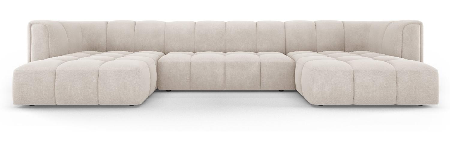 Micadoni Panorama Sofa Serena 5-Sitzer Strukturierter Stoff Beige Bild 1