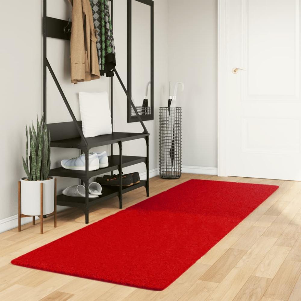 vidaXL Teppich OVIEDO Kurzflor Rot 80x250 cm 375619 Bild 1