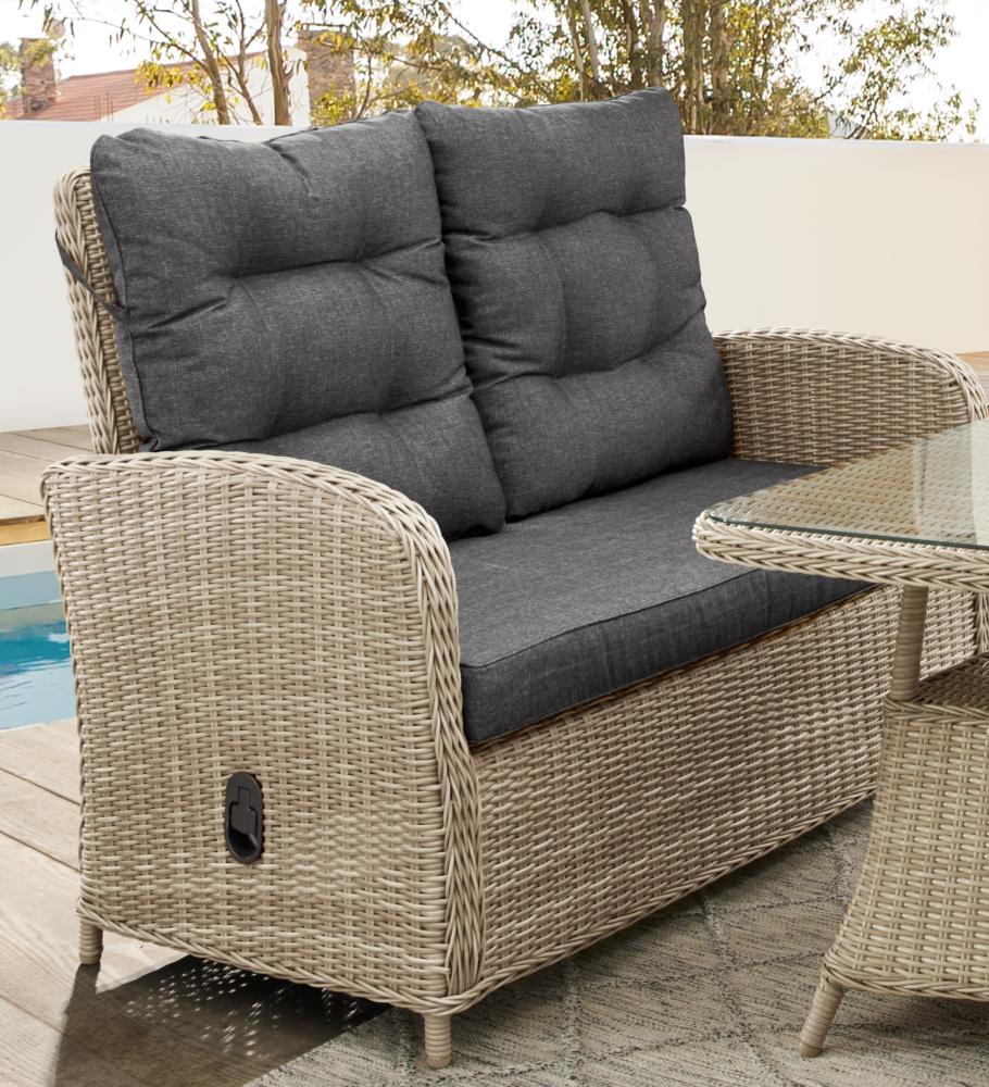 Destiny MERANO II 2er Sofa, natur meliert, Polster grau Bild 1