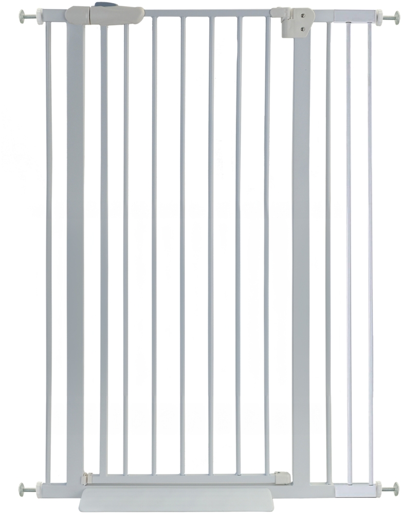 Absperrgitter Treppenschutzgitter Metall weiß + Rampe 83 - 96cm 120cm hoch Bild 1