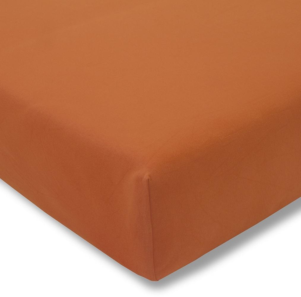 Estella Jersey Stretch Spannbetttuch Bettlaken 140 x 200 cm - 160 x 220 cm 6600 370 terracotta Bild 1