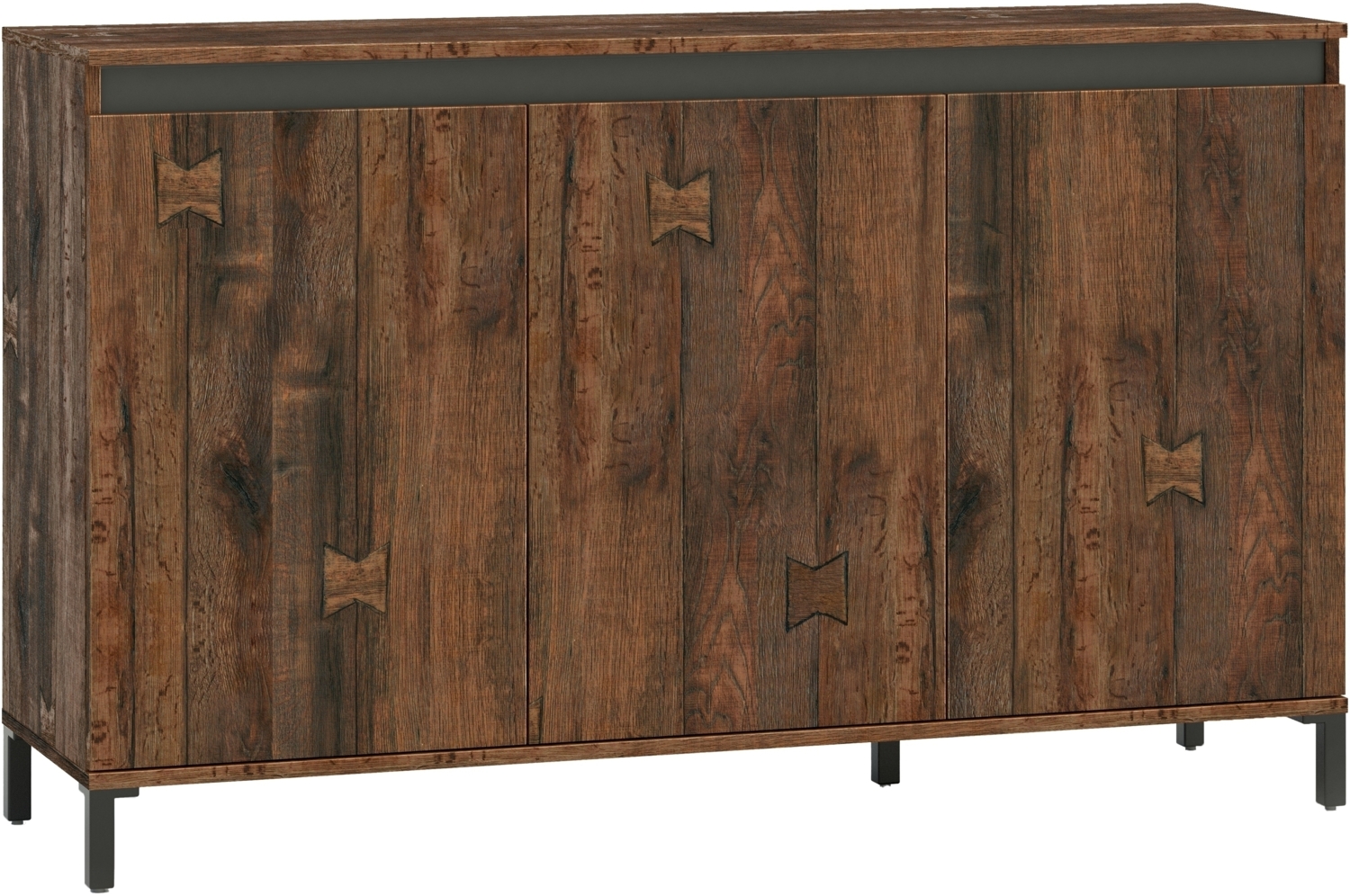 Sideboard >GENIO industrial< in Eiche, Holzwerkstoff - 138x84x40cm (BxHxT) Bild 1