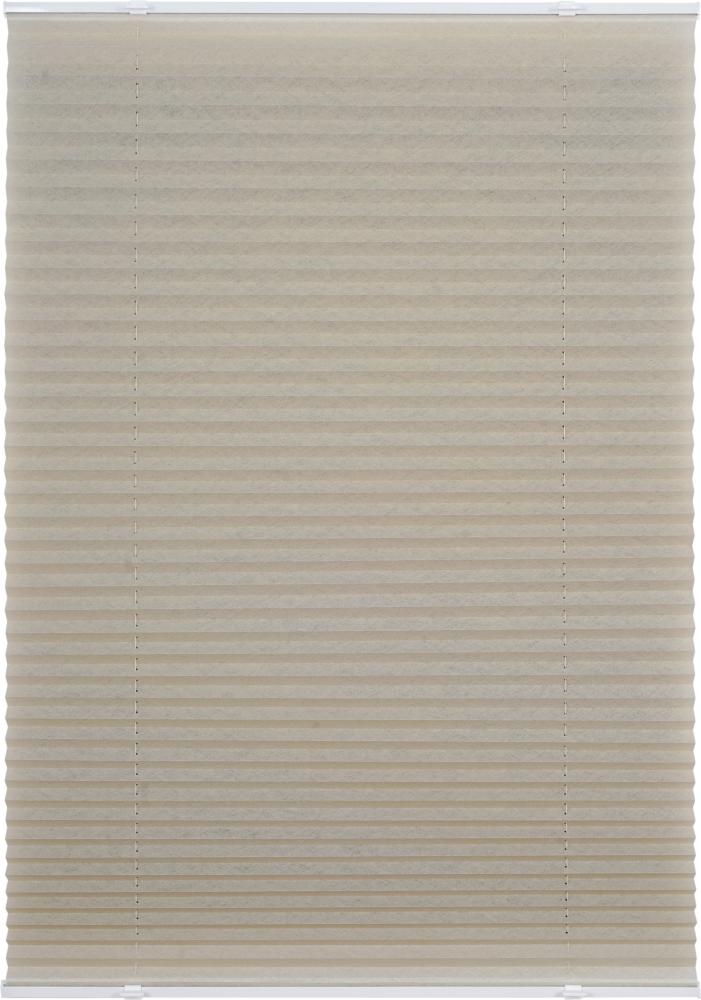 ondeco Plissee ohne Bohren Basic mit Klemmträger, Sonnenschutz für Fenster innen, lichtschutz und Blickdicht, Faltrollo Sichtschutz für Tür - Beige - 100x130 cm Bild 1