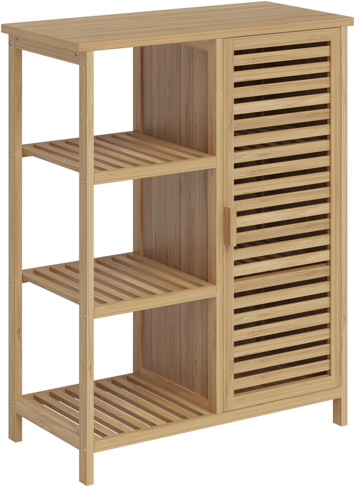 Bellamio 'Newa' Badezimmer-Schrank, Bambus, natur, 85 x 33 x 66 cm, mit 6 Ablagefächern und 1 Tür Bild 1