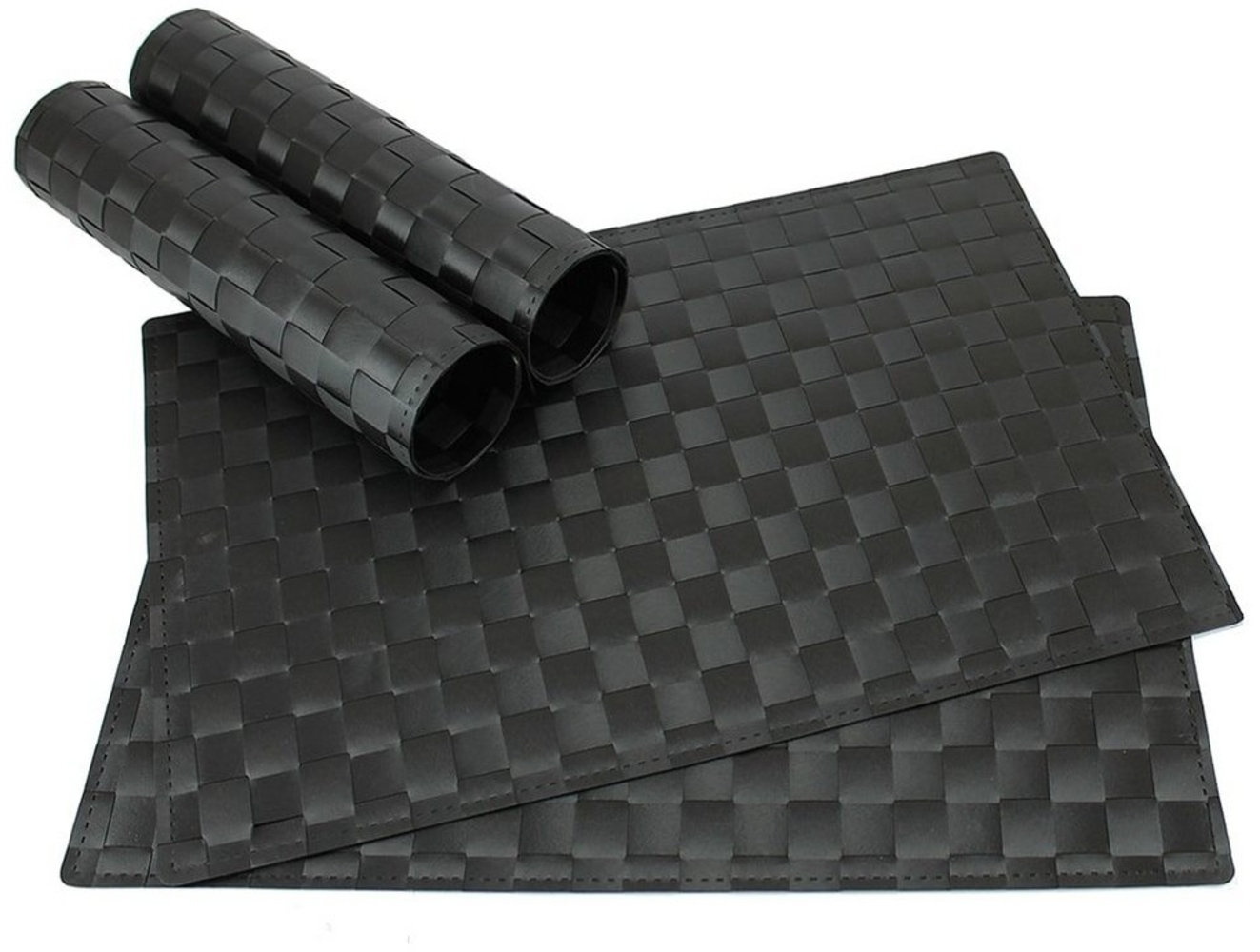 matches21 HOME & HOBBY Platzset Tischset MODERN schwarz 4er Tischunterlage als Tischdeko, (4-St), modernes Esstisch Platzdeckchen als abwaschbarer Tischuntersetzer Bild 1