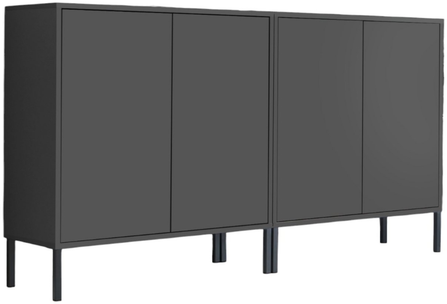 BMG Möbel Sideboard Mailand Set 2 (Schubladenkommode Kommode Anrichte, mit hochwertigen Metallfüßen), Push-to-Open-Funktion Bild 1