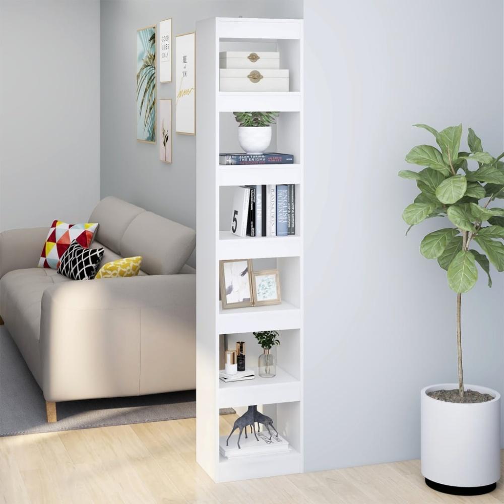 vidaXL Bücherregal/Raumteiler Weiß 40x30x198 cm 811637 Bild 1