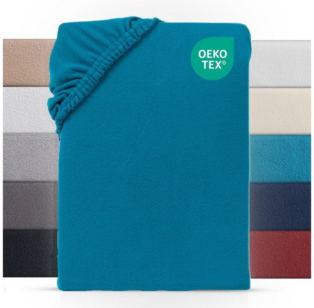 Carpe Sonno Spannbettlaken Teddy Fleece Winter Bettlaken 90x200 100x200 140x200 180x200 200x200, Fleece, Gummizug: rundum, (1 Stück), Warmes Spannbettlaken 100x200 Kuscheliges Spannbetttuch Petrol Bild 1