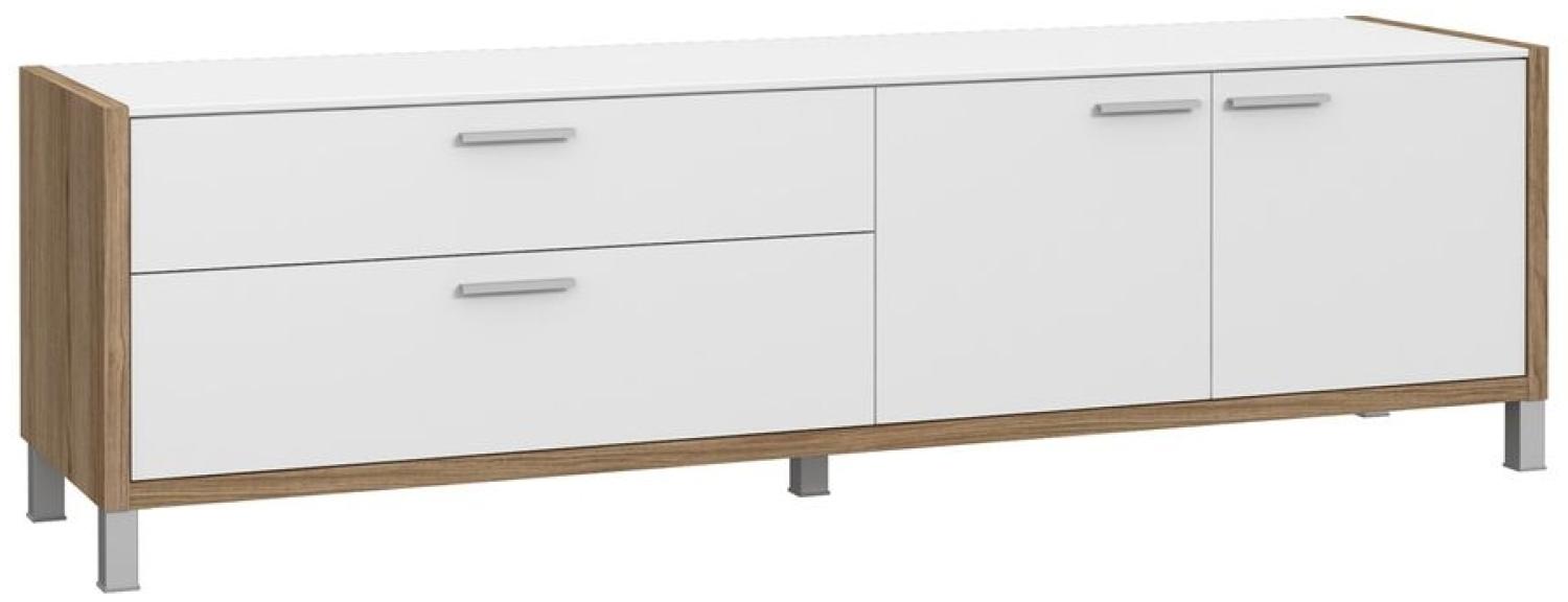 TV-Lowboard Felix 2 weiß Catania Eiche 206 x 60 x 53 cm TV-Board Lowboard Bild 1