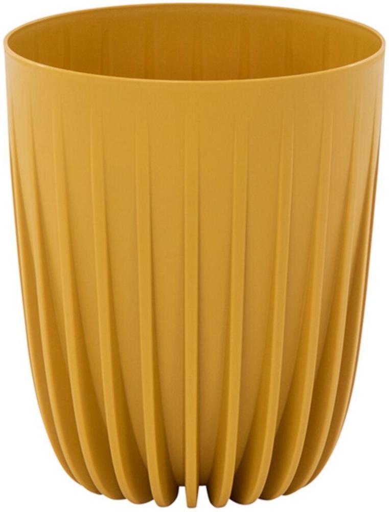 Pflanzgefäß PALMA curry 19x19,5x17,2 cm aus robustem Kunststoff im modernen Design – wetterfest, UV-beständig und in sechs attraktiven Farben für Innen & Außen erhältlich Bild 1