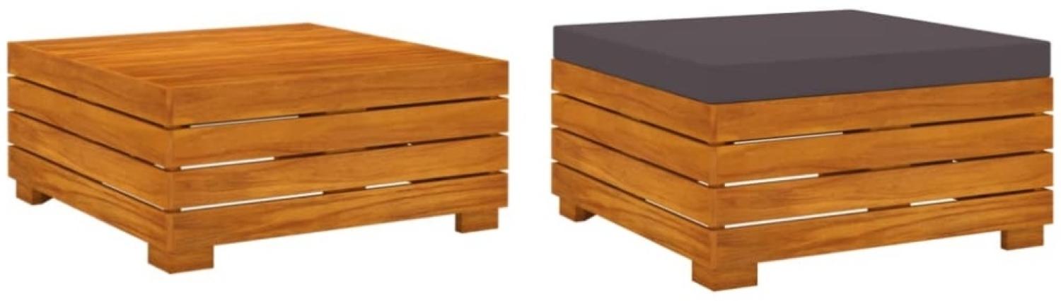 vidaXL Gartentisch und Hocker mit Kissen Massivholz Akazie 316084 Bild 1