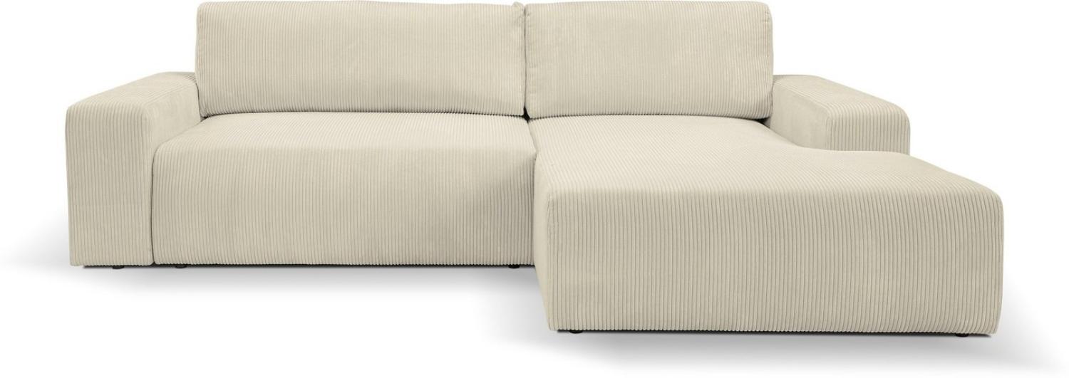 WERK2 Ecksofa Hugo-L L-Form, Design Ecksofa in Cord mit Schlaffunktion & Bettkasten Bild 1