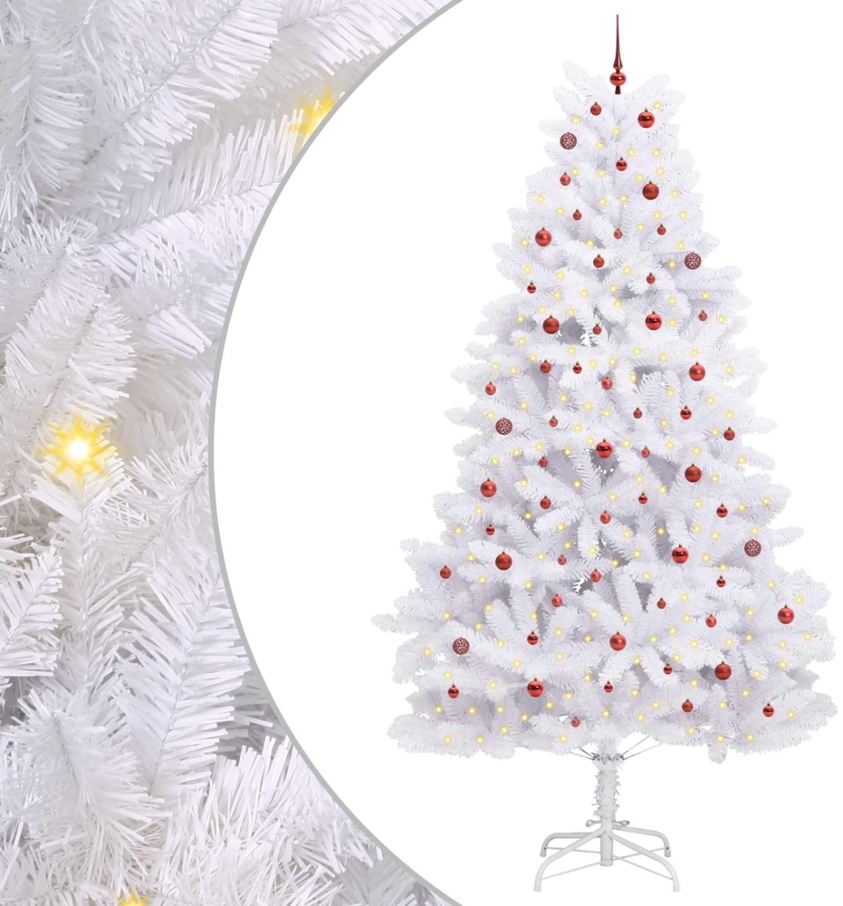 vidaXL Künstlicher klappbarer Weihnachtsbaum Weiß 300 cm PVC und Stahl 3426630 Bild 1