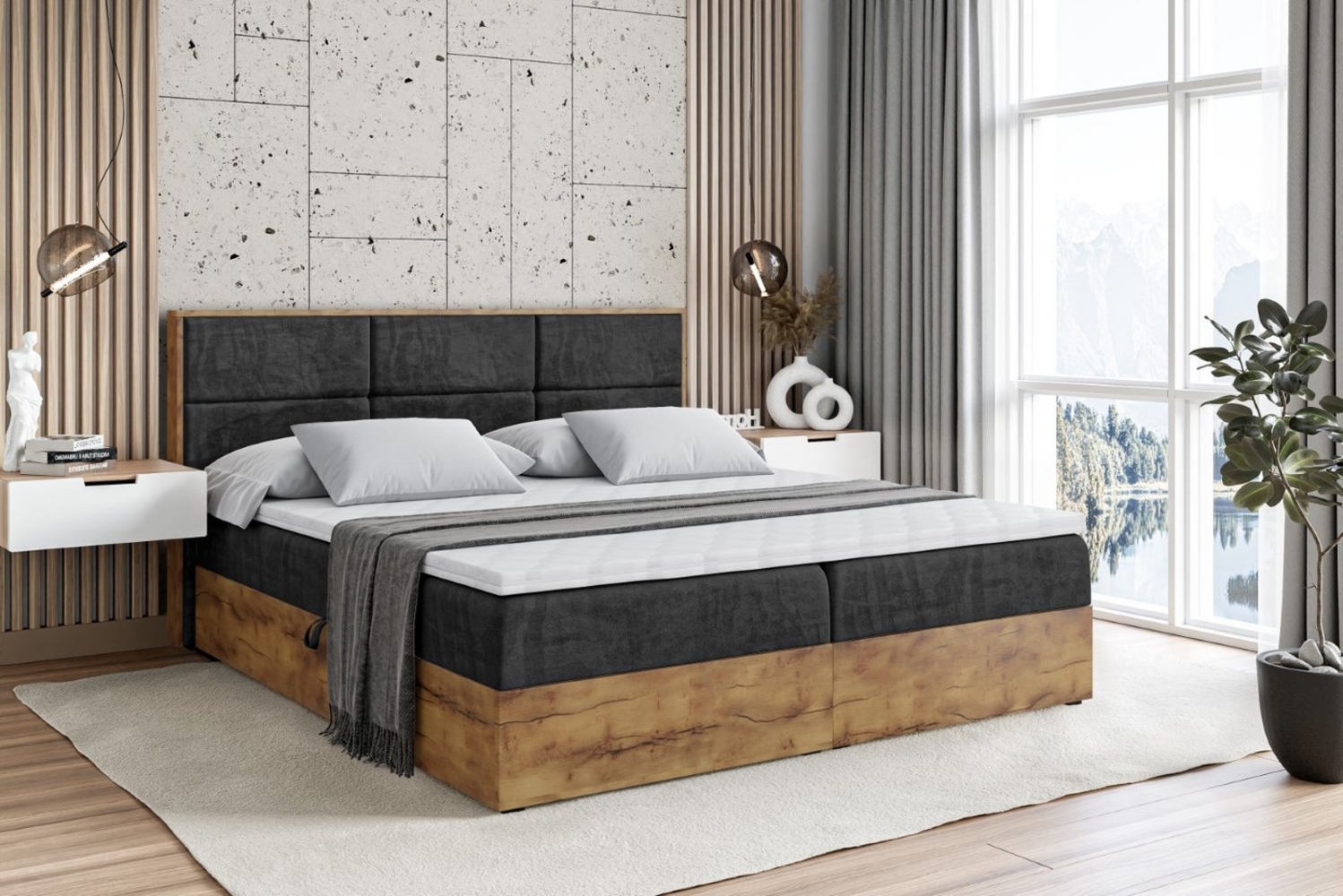 ALTDECOR Boxbett LOLLI1 (Multipocket-Matratze H4, H3 Matratze Bonellfederung, Topper, Kopfteil) Bild 1