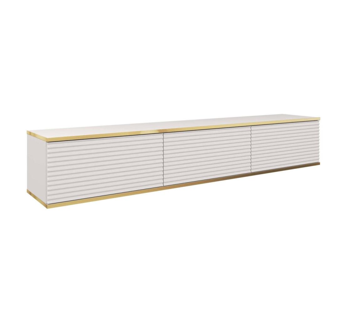 MOEBLO TV-Board Dayn RTV - 175 MDF (Lowboard Fernsehtisch TV Bank TV Tisch Fernseher Tisch TV Möbel, RTV-Schrank mit goldenen Einsätzen), (HxBxT):30x175x32cm Bild 1