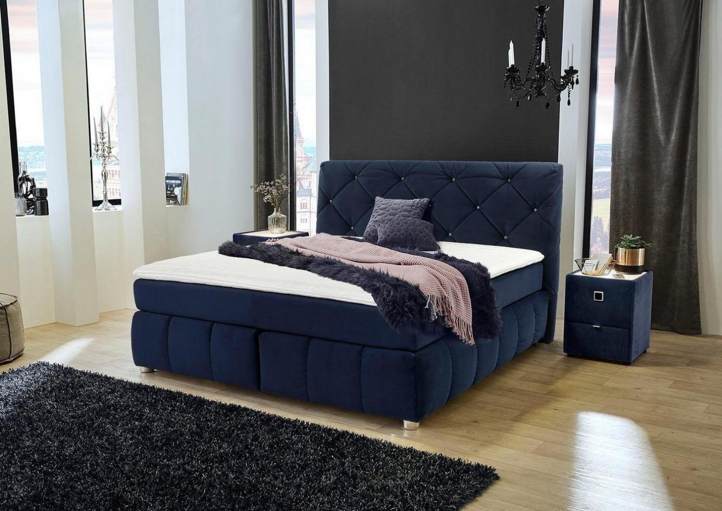 Jockenhöfer Boxspringbett Bella Max blau, 180 x 200 cm Bild 1