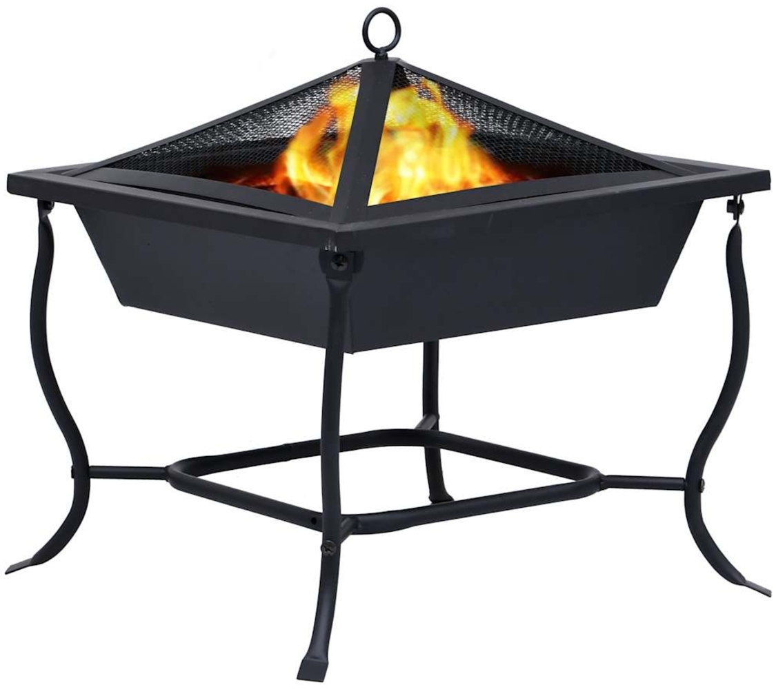 vidaXL Feuerstelle Schwarz 42x42x45 cm Stahl 46647 Bild 1