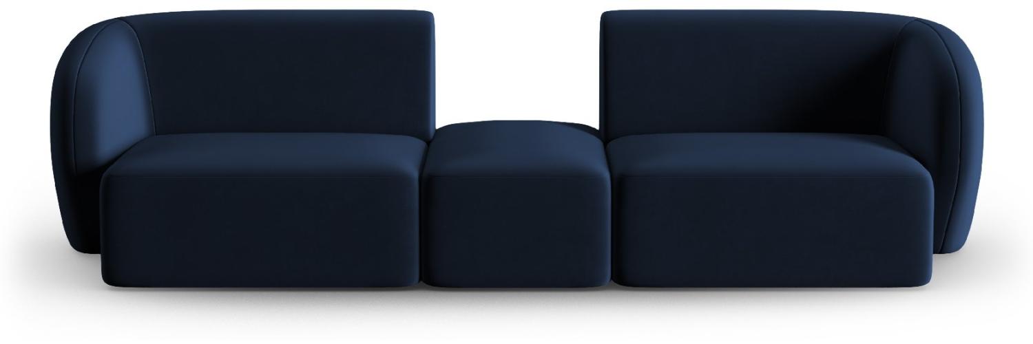 Micadoni Modulares Sofa Shane 2-Sitzer Mitte offen Samtstoff Königsblau Bild 1