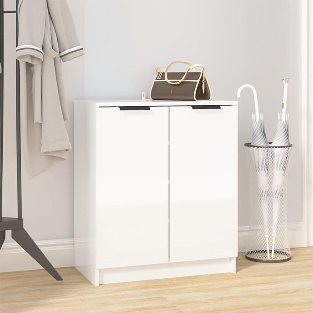 vidaXL Schuhschrank Hochglanz-Weiß 59x35x70 cm Holzwerkstoff 811427 Bild 1