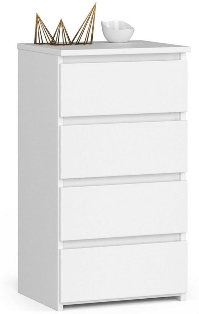 Home Collective Kommode 40 cm breit Holz Highboard Sideboard für Flur Schlafzimmer Wohnzimmer (Mehrzweckschrank Schrank schmal Kommode Schlafzimmer mit Schubladen), Kinderzimmer Organizer, 73 cm hoch mit 4 Schubladen weiß Bild 1