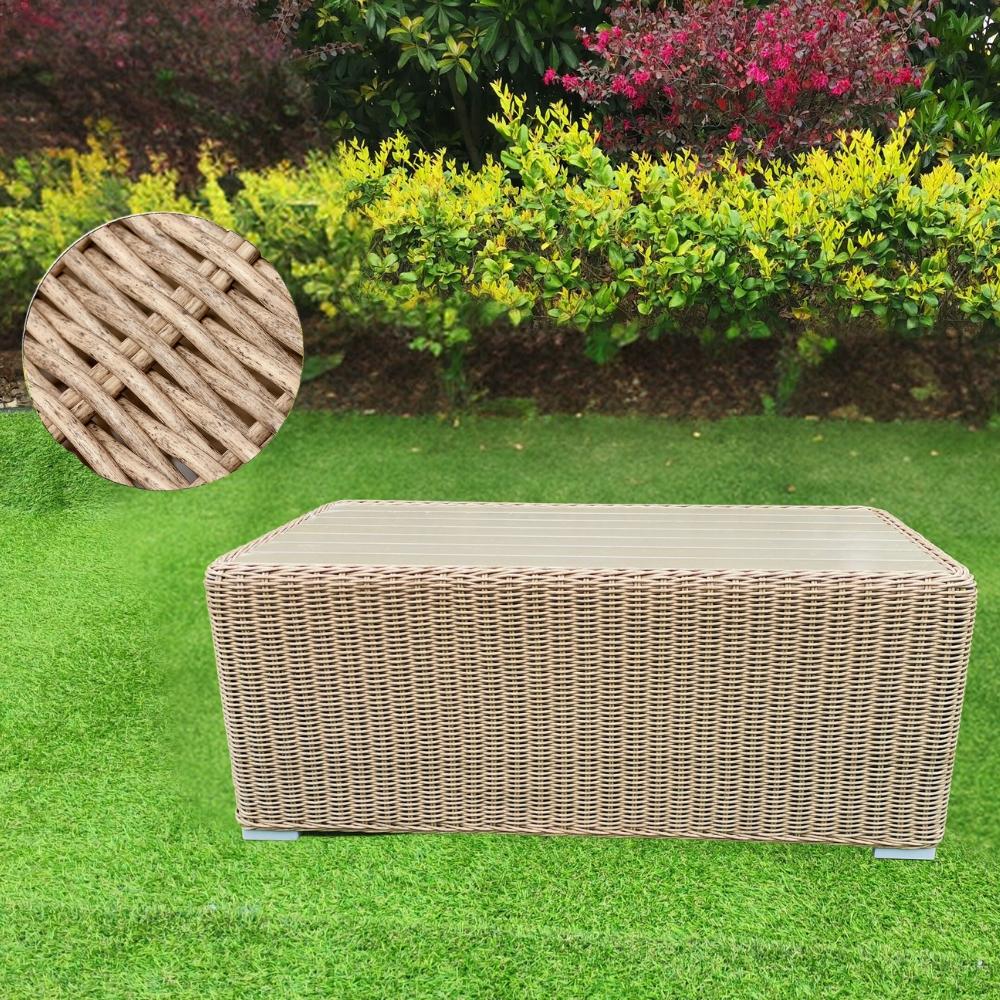 Lounge Couchtisch VITA in Natural rundes Polyrattan Armlehnsessel Gartenmöbel Bild 1