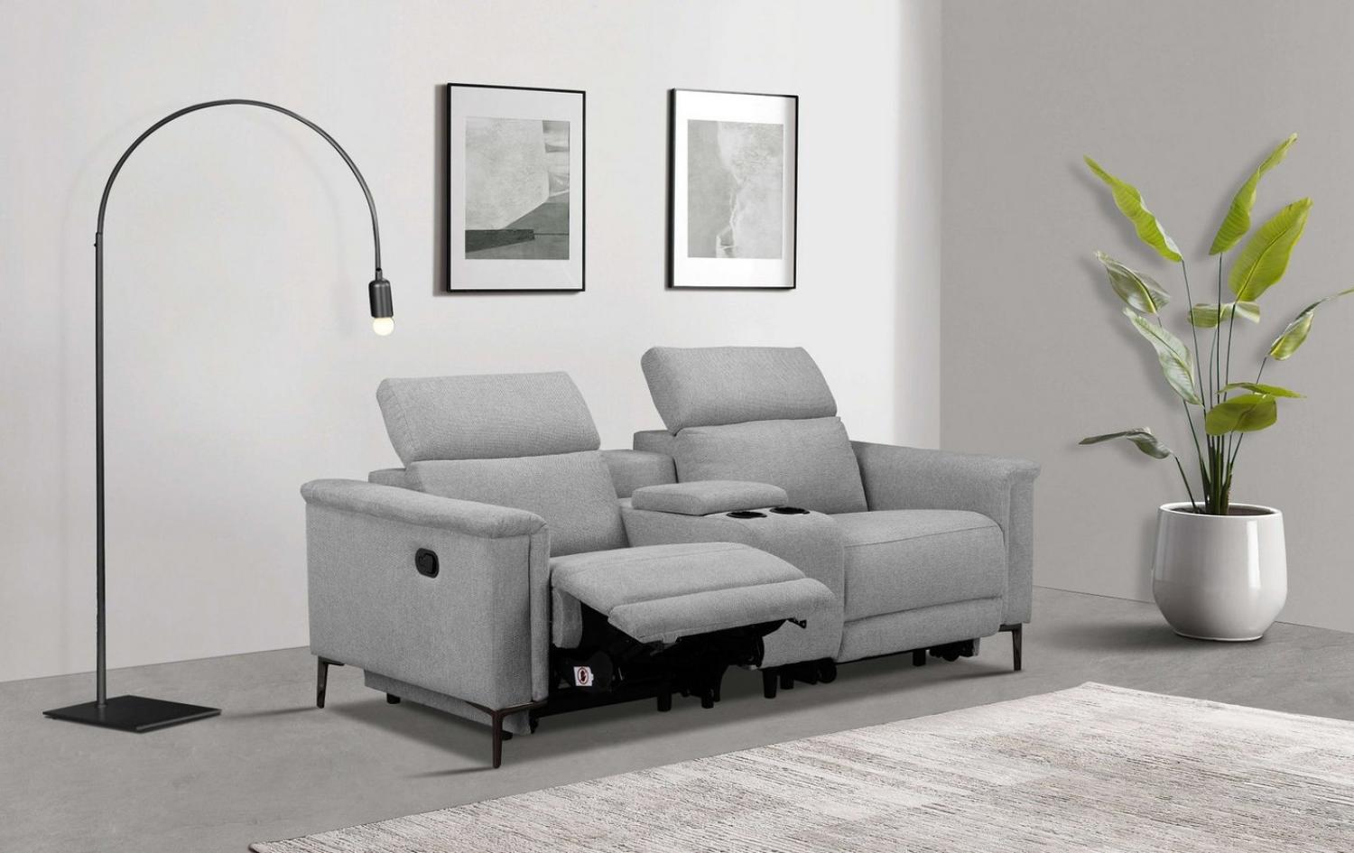 Places of Style 2-Sitzer Lund, 2er-Kinosofa, TV-Sessel, Multimedia-Sofa, m. elektrischer o. manueller Relaxfunktion, Getränkehalter u. Staufach Bild 1