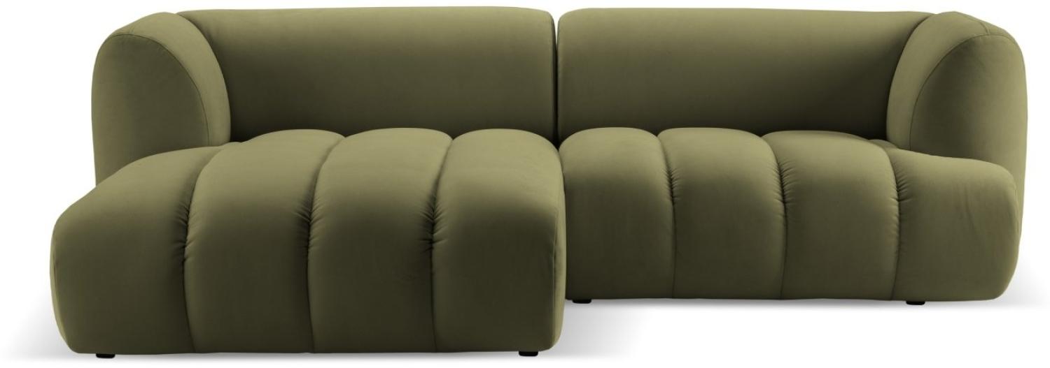 Micadoni Modulares Ecksofa Harry 3-Sitzer Links Samtstoff Hellgrün Bild 1