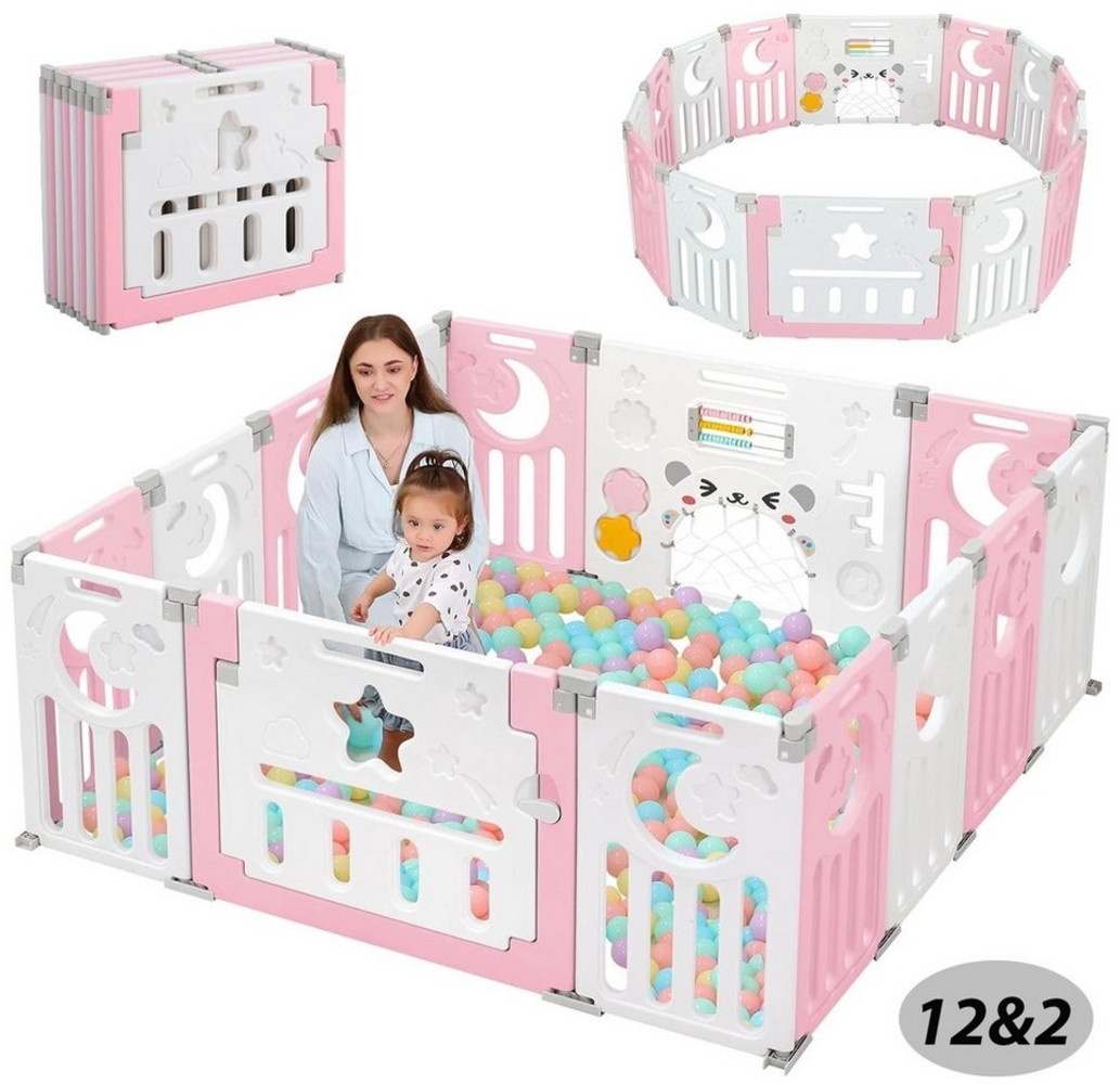 ToteBox Laufgitter Anpassungsfähiger Form mit Spielzeugboard Faltbarer laufstall (set, 14-tlg) Bild 1