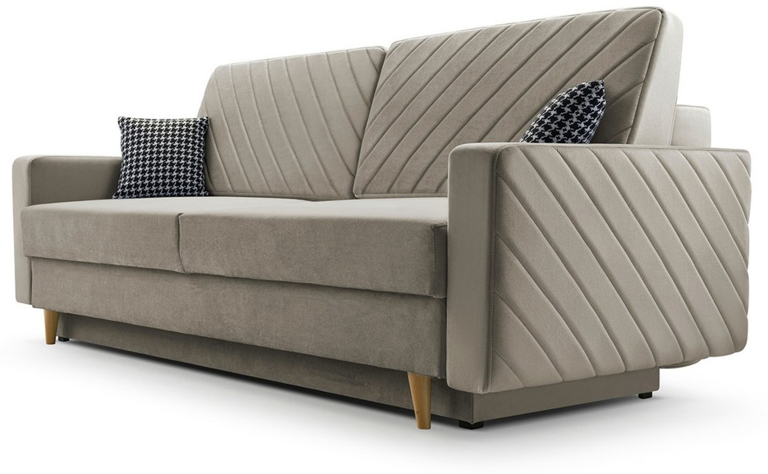 MOEBLO Schlafsofa CALIFORNIA, Sofa aus Samtstoff Couch für Wohnzimmer Sofagarnitur Polstersofa Wohnlandschaft Velours 230x96x97cm, mit Bettkasten und Schlaffunktion Bild 1