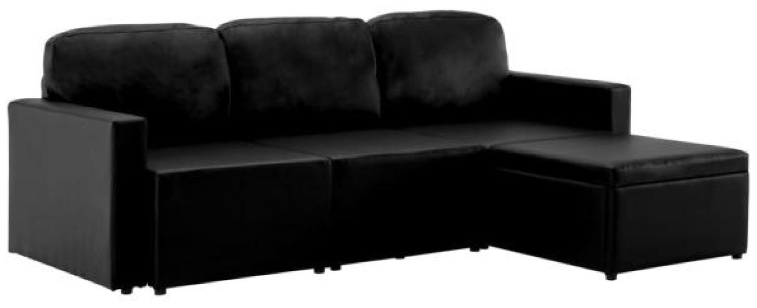 vidaXL Modulares 3-Sitzer Schlafsofa Schwarz Kunstleder 288793 Bild 1