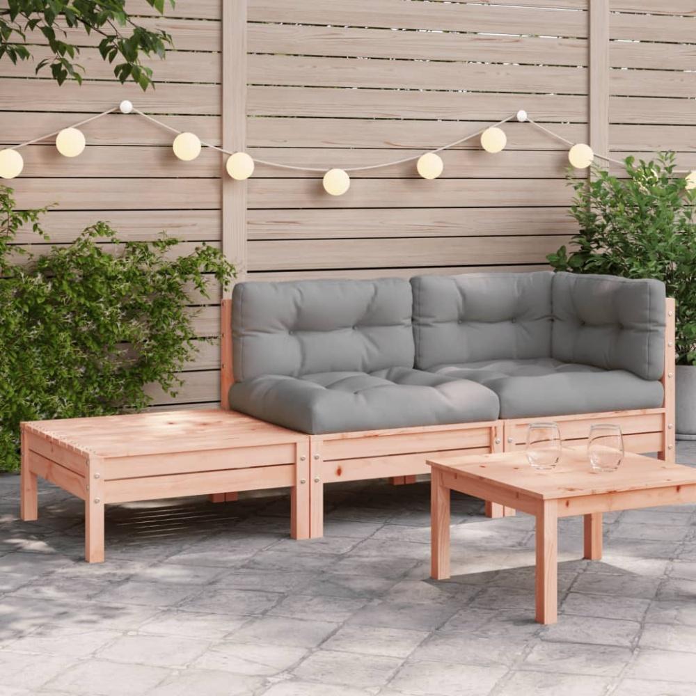 vidaXL Gartensofa mit Kissen und Fußhocker Massivholz Douglasie 838187 Bild 1