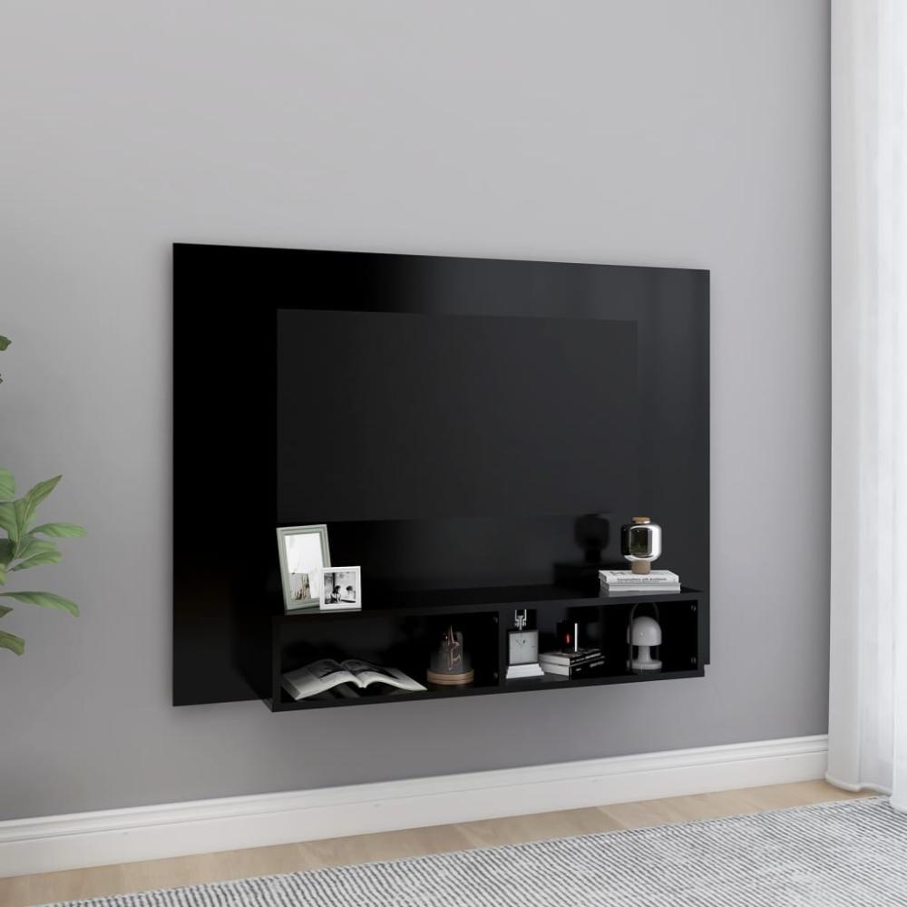 TV-Wandschrank Schwarz 120 x 23,5 x 90 cm Spanplatte [808270] Bild 1