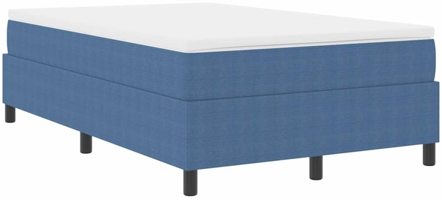 vidaXL Boxspringbett Blau und Weiß 203 x 120 x 60 cm Cordstoff 3337460 Bild 1