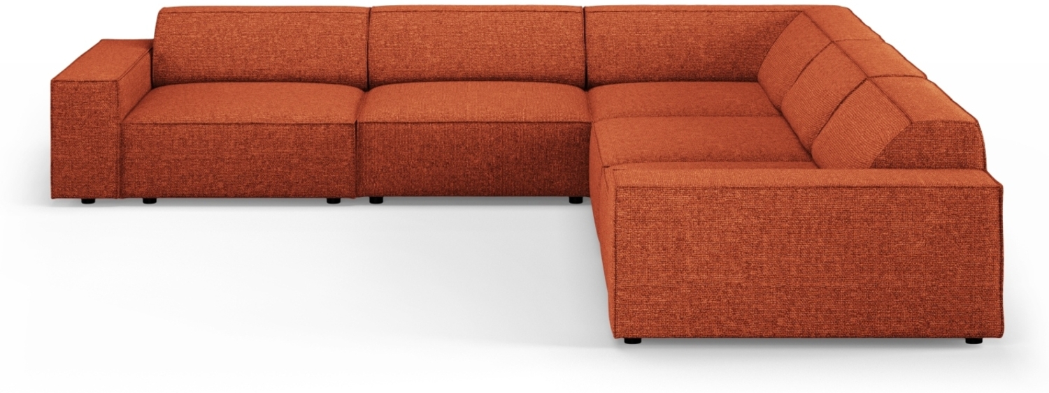 Micadoni Symmetrisches Ecksofa Jodie 6-Sitzer Chenille Terrakotta Bild 1