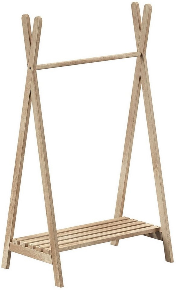 Vipack Kleiderständer Forrest universell einsetzbar, (B/H/T ca. 74x132x50 cm, Eiche massiv geölt), inkl. Schuhgitter und Kleiderstange Bild 1