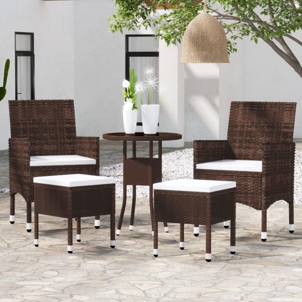 vidaXL 5-tlg. Garten-Lounge-Set Poly Rattan Braun 3058471 Bild 1