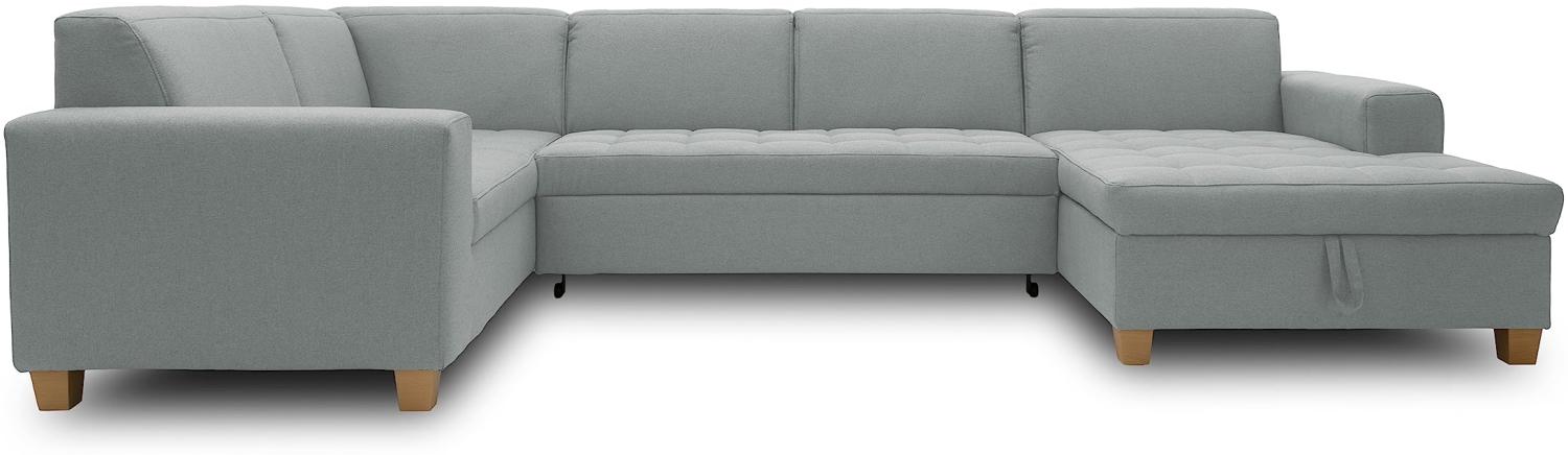 DOMO. collection Sugar Wohnlandschaft, Sofa, Couch, Polstergarnitur, Moderne U-Form, Mint, 162 x 333 x 199 cm Bild 1