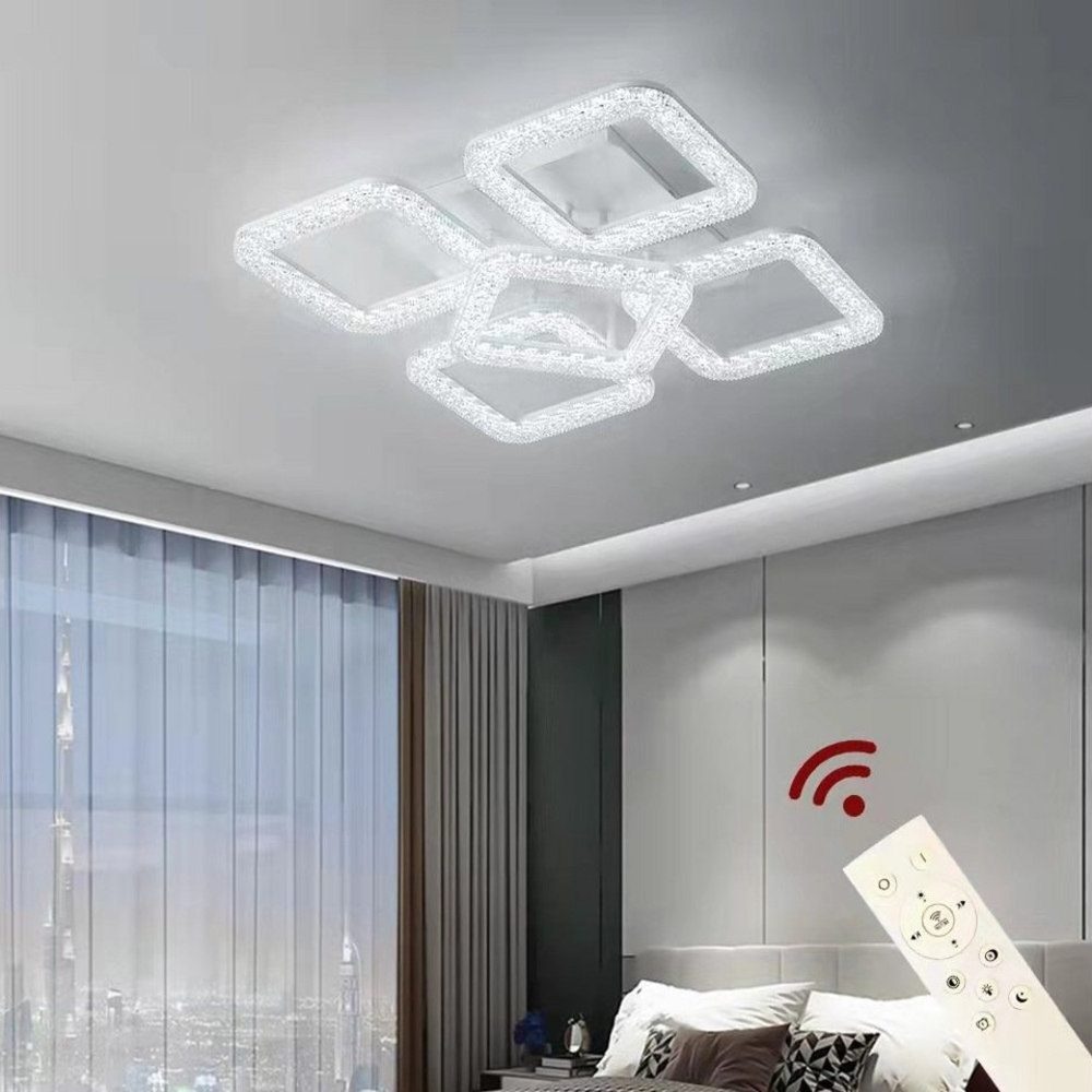 Euroton LED Deckenleuchte LED Deckenlampe Lampe Fernbedienung Lichtfarbe/Helligkeit einstellbar, LED fest integriert, mit Fernbedienung kaltweiß-neutalweiß -warmweiß, 7000k-3000k stufenlos einstellbar Bild 1