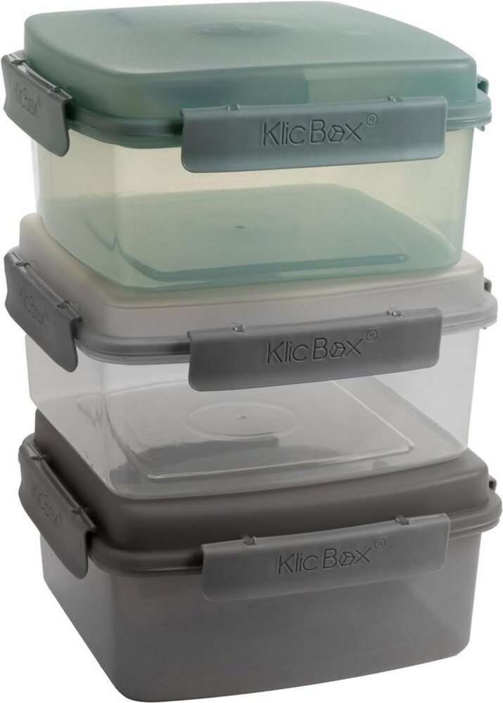 Centi Lunchbox 3er Set mit Besteck und Dressingbehälter, Salatbox to go, Kunststoff, (3-tlg, 9 cm*18.5 cm*18.5 cm), Essensbox mit Click-Verschluss Bild 1