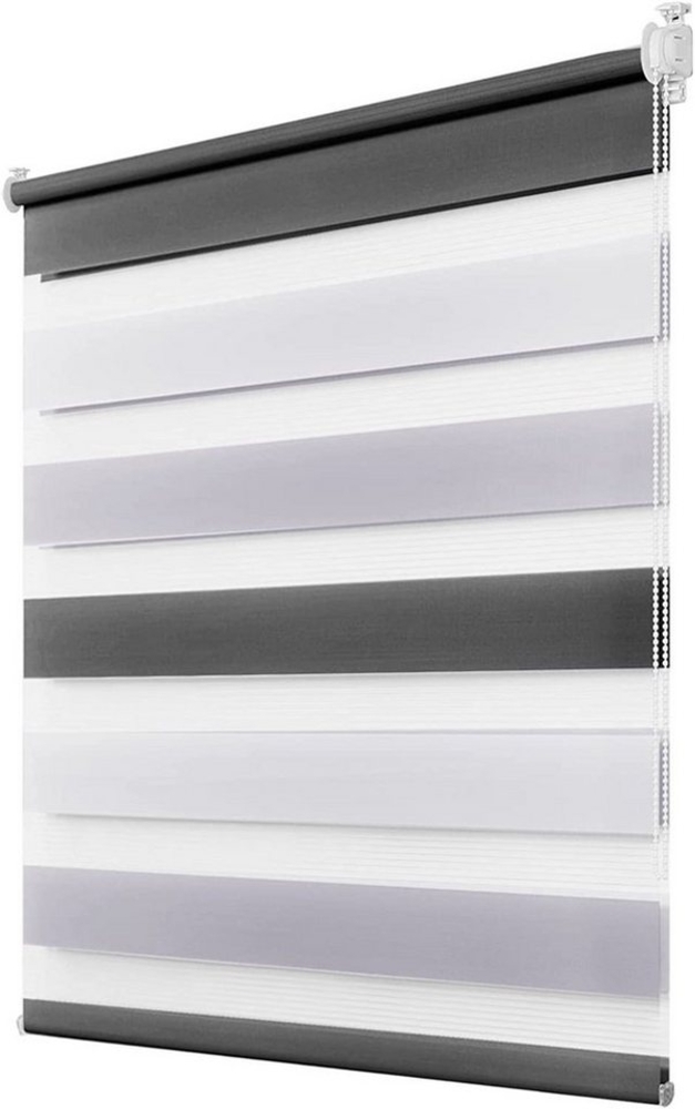 Doppelrollo Fensterrollos Ohne Bohren, Vkele, 130cm/160cm, klemmfix,klemmträger, Sonnenschutz, Lichtdurchlässig und Verdunkelnd. Bild 1
