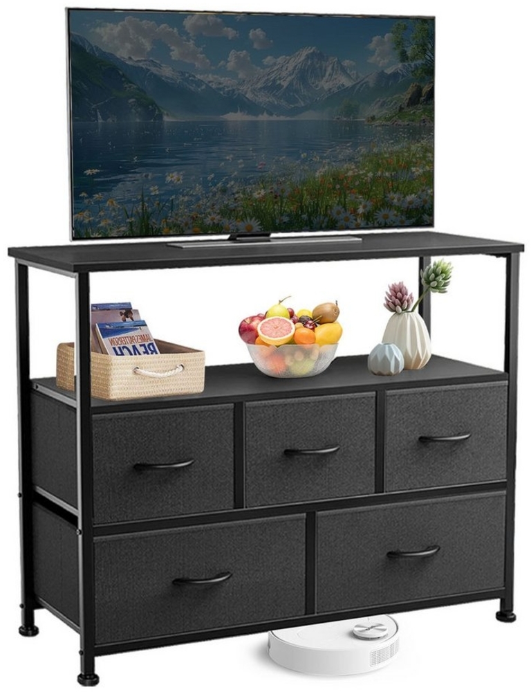 SURFOU Kommode TV-Schrank mit 5 Schubladen Sideboard Lowboard TV Board, Multifunktionaler Sideboard Geeignet Für Schlafzimmer Wohnzimmer Bild 1