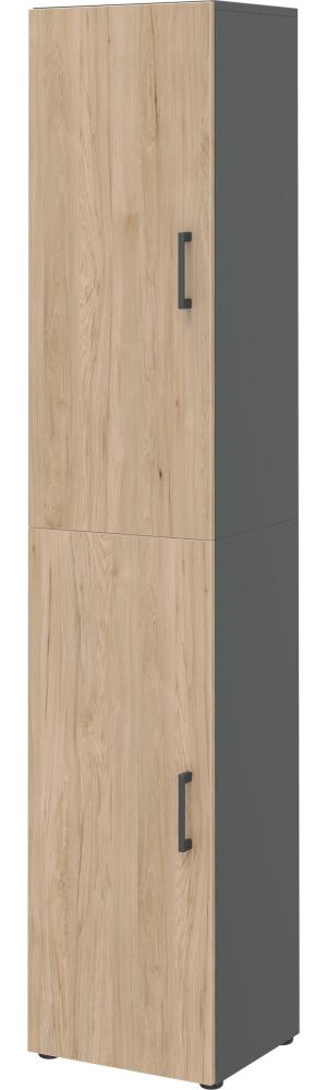 Aktenschrank VI - zweitürig, 6 Fächer - Anthrazit/Hickory Bild 1