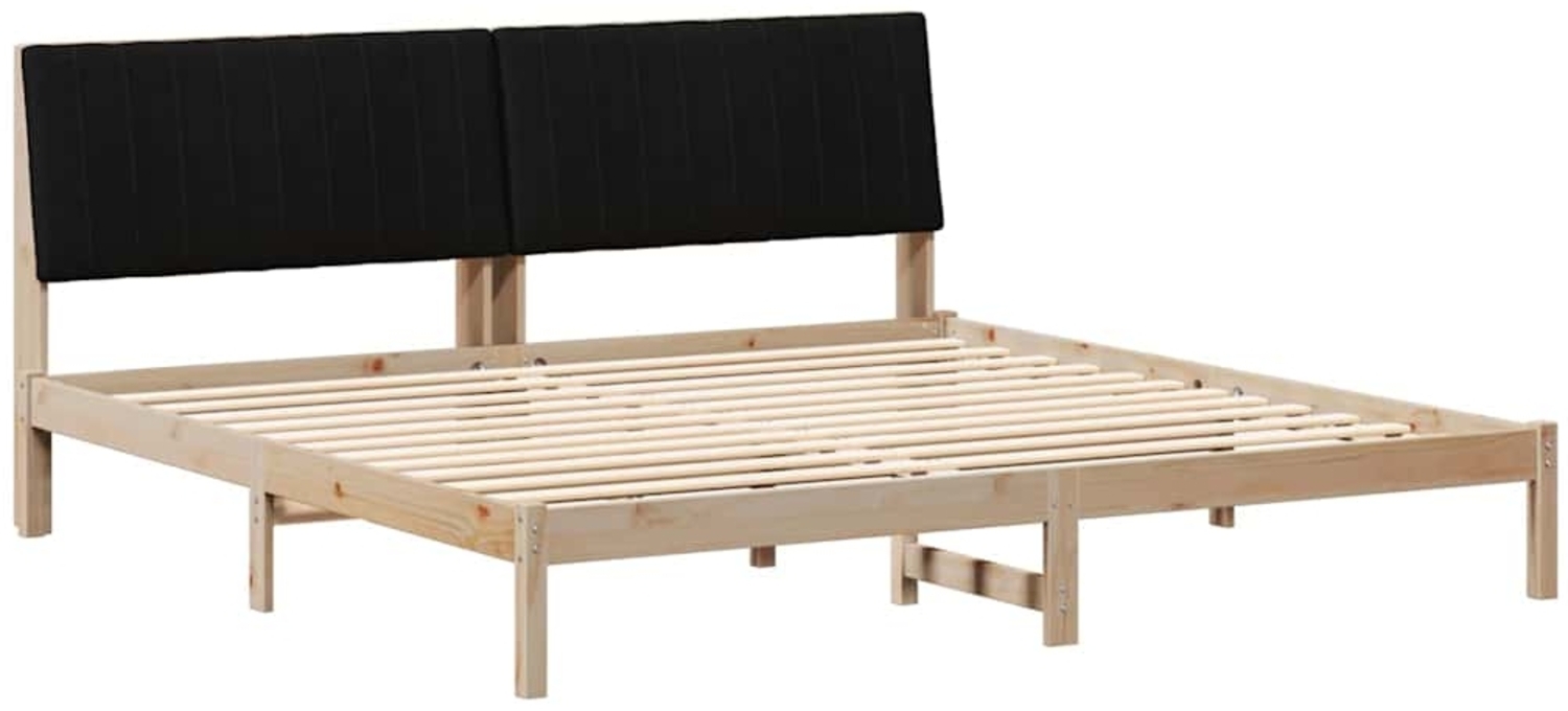 vidaXL Bettrahmen mit Kopfteil Braun 200 x 200 cm Massives Kiefernholz 3394400 Bild 1