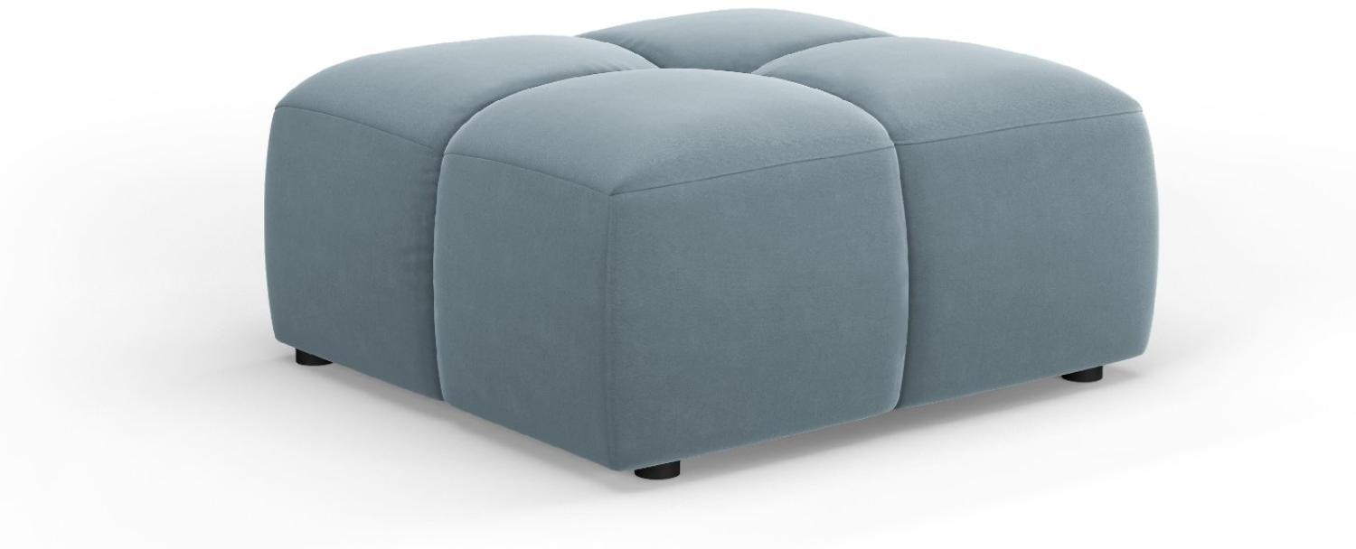 Micadoni Hocker Serena Small Samtstoff, Hellblau Bild 1