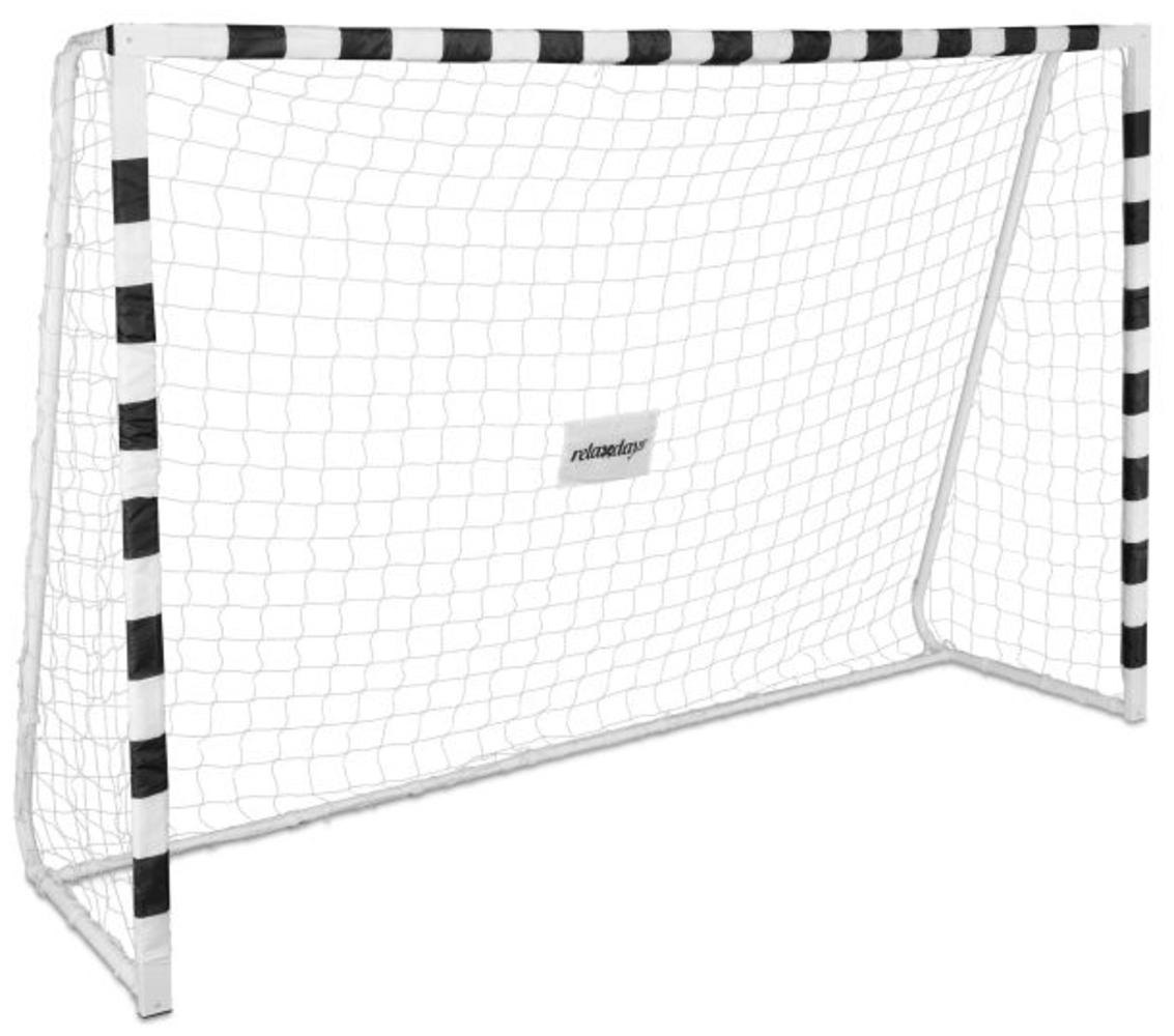 Relaxdays Fußballtor, Metall weiß, 200 x 300 x 90 cm Bild 1